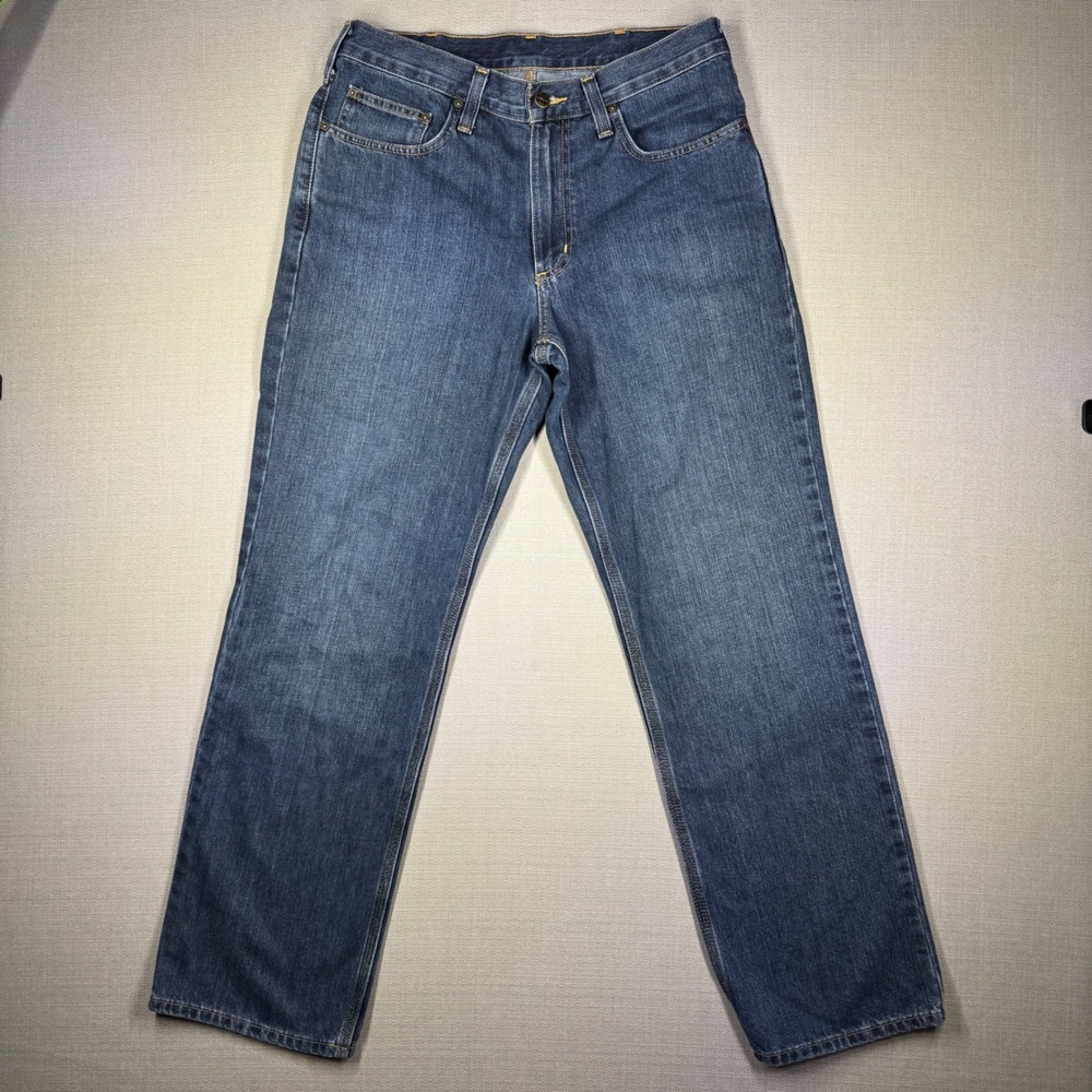 Carhartt Mens Relaxed Fit Jeans 32x32 Medium Wash Blue Denim